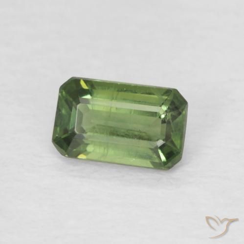 Saphir Medium Dark-Green naturelle Octogone / coupe Émeraude, 0.42 ct, VS