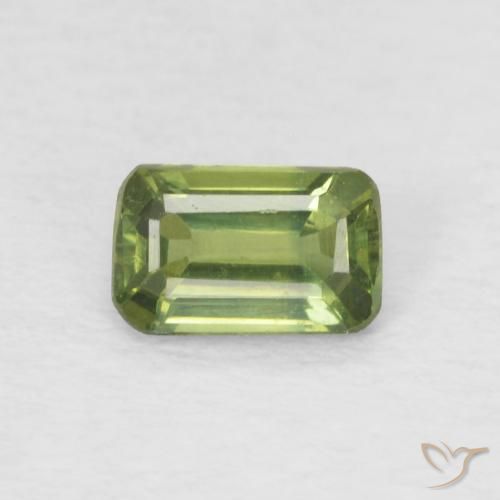 0.43ct Naturel Vert forêt léger Saphir, Taille émeraude, VS