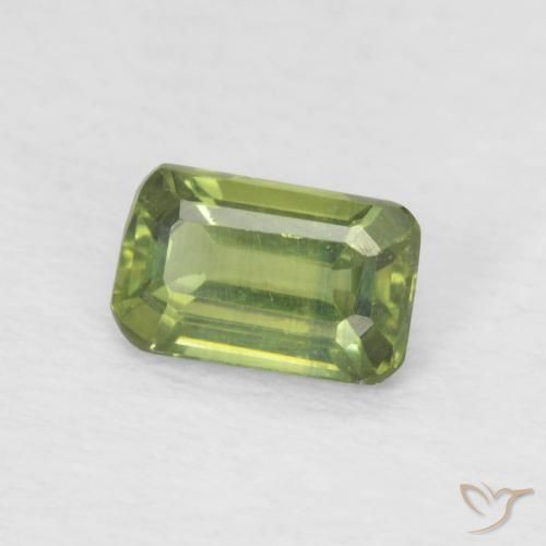 Saphir Vert forêt léger naturelle Octogone / coupe Émeraude, 0.43 ct, VS