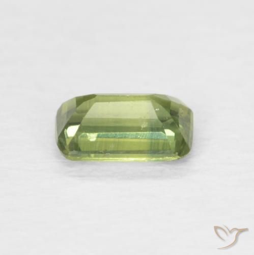 Saphir Vert forêt léger naturelle Octogone / coupe Émeraude, 0.43 ct, VS