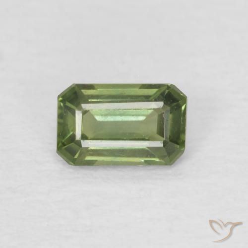 0.44ct Naturel Vert moyen Saphir, Taille émeraude, VS