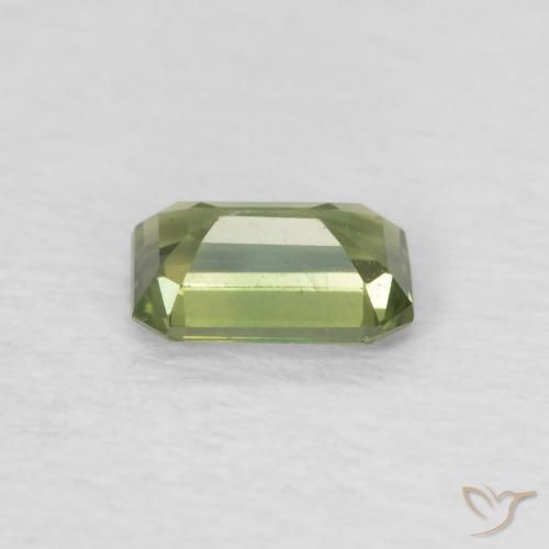 Saphir Vert moyen naturelle Octogone / coupe Émeraude, 0.44 ct, VS