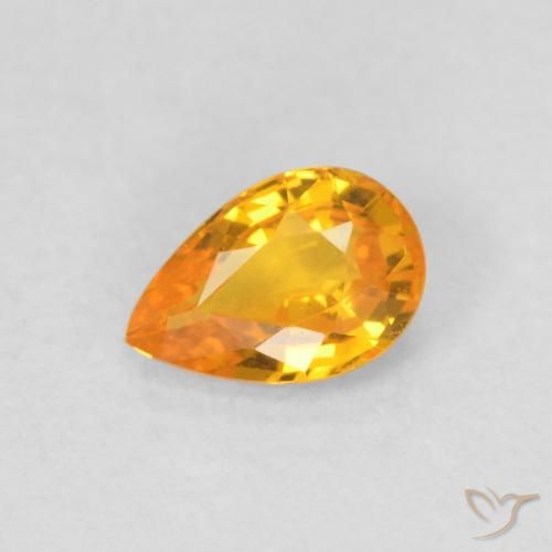 Saphir Orange moyen naturelle En forme de poire, 0.51 ct, VVS-VS