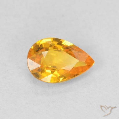 Saphir Orange moyen naturelle En forme de poire, 0.51 ct, VVS-VS