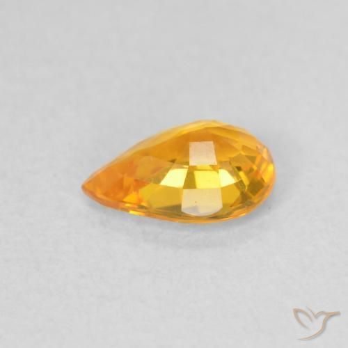 Saphir Orange moyen naturelle En forme de poire, 0.51 ct, VVS-VS