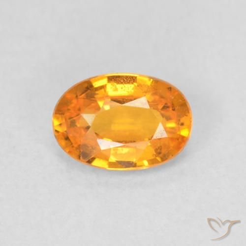 Saphir jaune en vrac de 0,63 ct, taille ovale de 6 x 4,1 mm de Tanzanie, Photo A