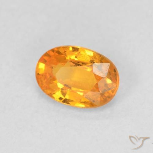 Saphir Orange-or naturelle ovale, 0.63 ct, VS