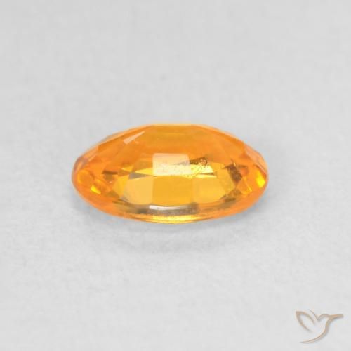 Saphir Orange-or naturelle ovale, 0.63 ct, VS