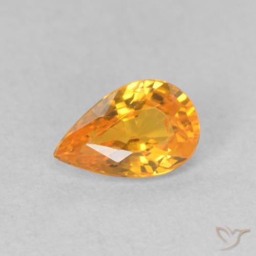 0.51ct Naturel Or orange foncé Saphir, En forme de poire, VVS-VS