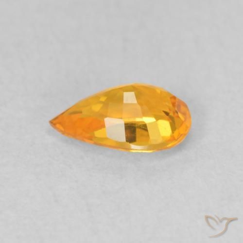 Saphir Or orange foncé naturelle En forme de poire, 0.51 ct, VVS-VS