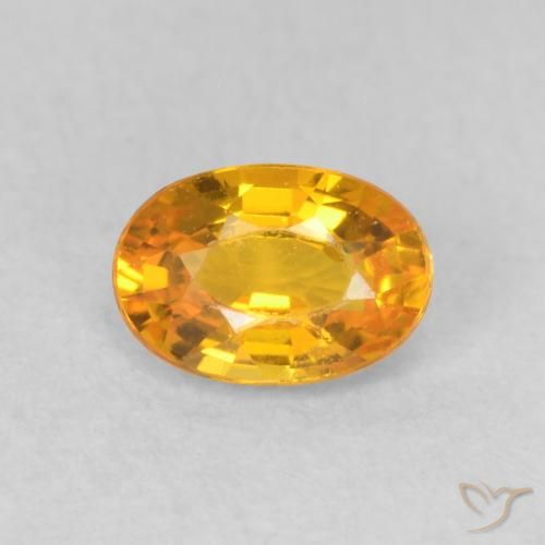 Saphir jaune en vrac de 0,68 ct, taille ovale de 6 x 4,2 mm de Tanzanie, Photo A