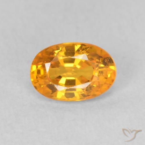 0.66ct Naturel Or orange foncé Saphir, ovale, VVS-VS