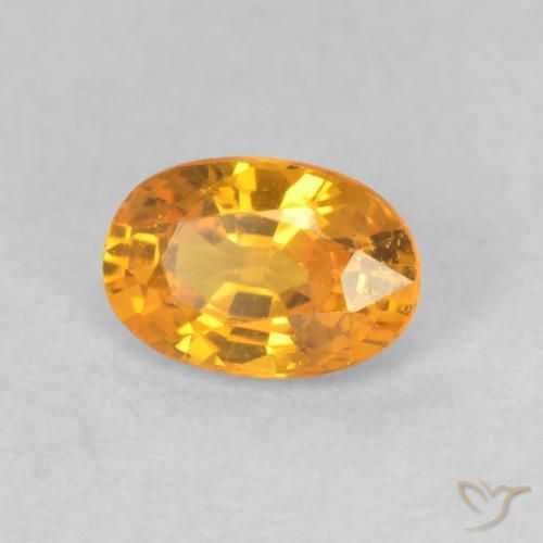 Saphir Or orange foncé naturelle ovale, 0.66 ct, VVS-VS