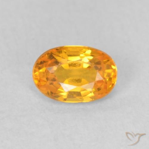 Saphir Orange-or naturelle ovale, 0.57 ct, VVS-VS