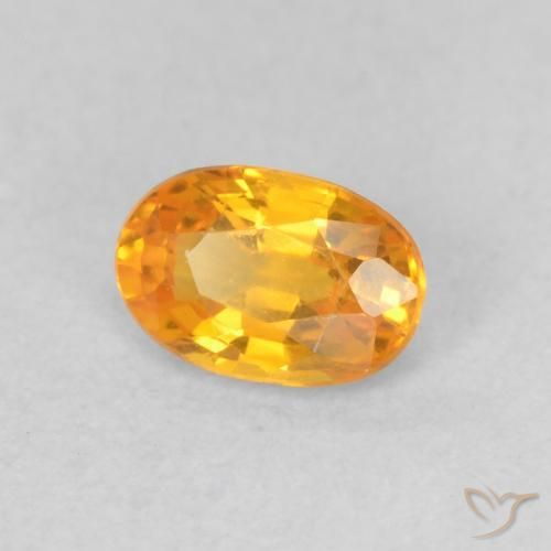 Saphir Orange-or naturelle ovale, 0.57 ct, VVS-VS