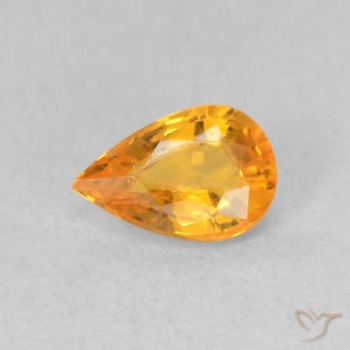 0.53ct Naturel Orange moyen Saphir, En forme de poire, VVS-VS