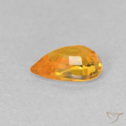 Saphir Orange moyen naturelle En forme de poire, 0.53 ct, VVS-VS