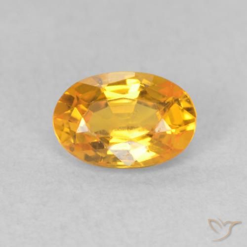 Saphir Medium Light Orange-Gold naturelle ovale, 0.62 ct, VVS-VS