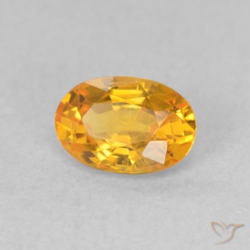 Saphir Medium Light Orange-Gold naturelle ovale, 0.62 ct, VVS-VS