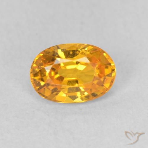 Saphir Orange-or naturelle ovale, 0.67 ct, VVS-VS