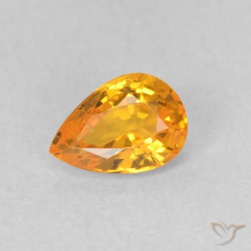 0.51ct Naturel Orange-or Saphir, En forme de poire, VVS-VS