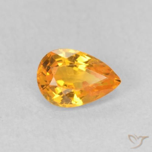 Saphir Orange-or naturelle En forme de poire, 0.51 ct, VVS-VS