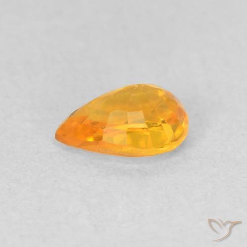 Saphir Orange-or naturelle En forme de poire, 0.51 ct, VVS-VS