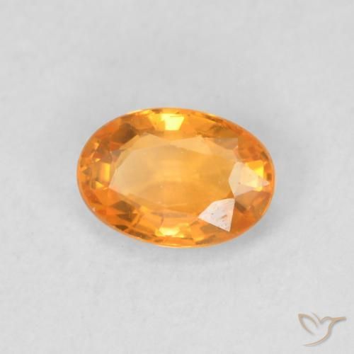 Saphir Orange-or naturelle ovale, 0.57 ct, VVS-VS