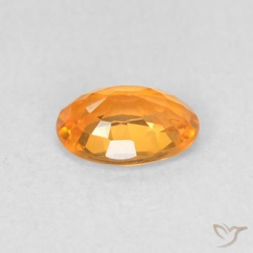 Saphir Orange-or naturelle ovale, 0.57 ct, VVS-VS