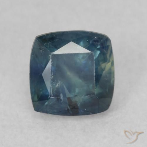 0.66ct Naturel Sarcelle Saphir, Coussin, VS-SI