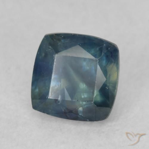 Saphir Sarcelle naturelle Coussin, 0.66 ct, VS-SI