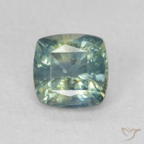 0.74ct Naturel Bleu verdâtre Saphir, Coussin, VS-SI