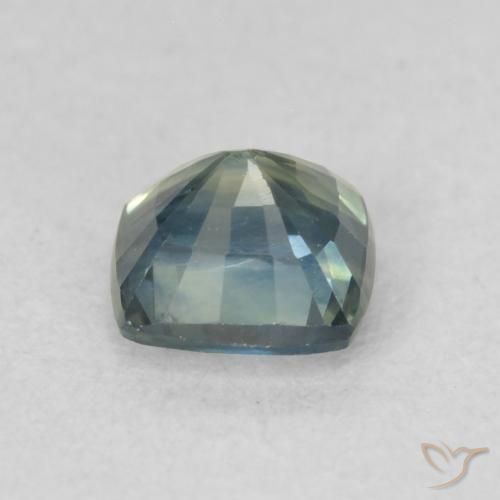 Saphir Bleu verdâtre naturelle Coussin, 0.74 ct, VS-SI