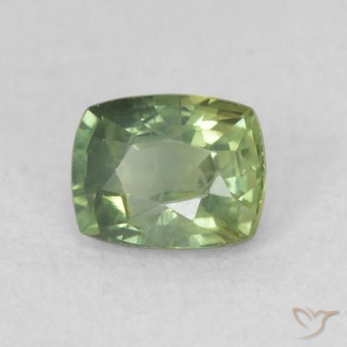 Saphir Vert foncé naturelle Coussin, 0.58 ct, VS-SI