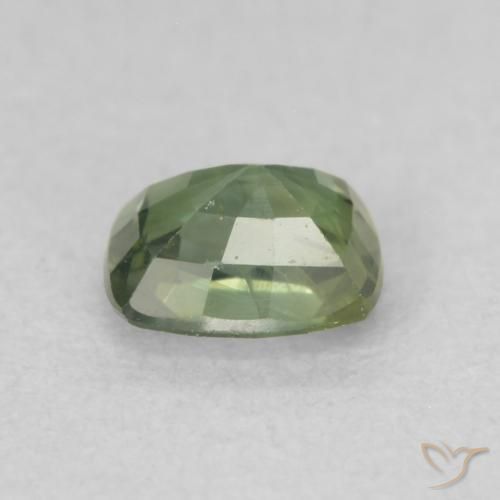 Saphir Vert foncé naturelle Coussin, 0.58 ct, VS-SI