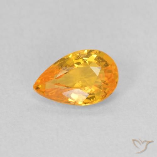 0.47ct Naturel Orange vif Saphir, En forme de poire, VS