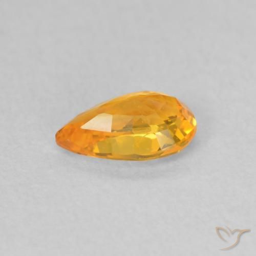 Saphir Orange vif naturelle En forme de poire, 0.47 ct, VS