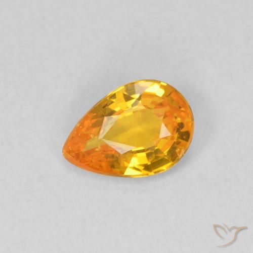0.39ct Naturel Orange vif Saphir, En forme de poire, VS