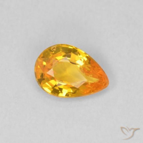 Saphir Orange vif naturelle En forme de poire, 0.39 ct, VS