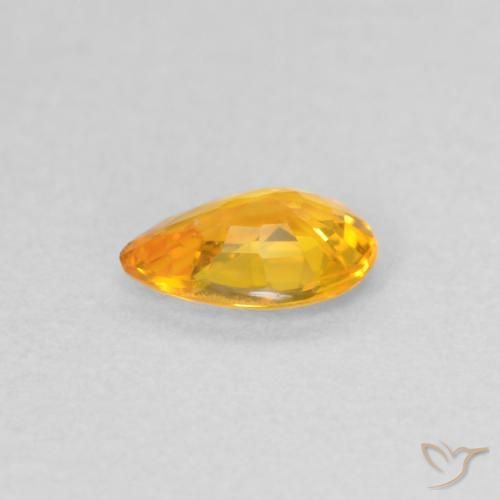 Saphir Orange vif naturelle En forme de poire, 0.39 ct, VS
