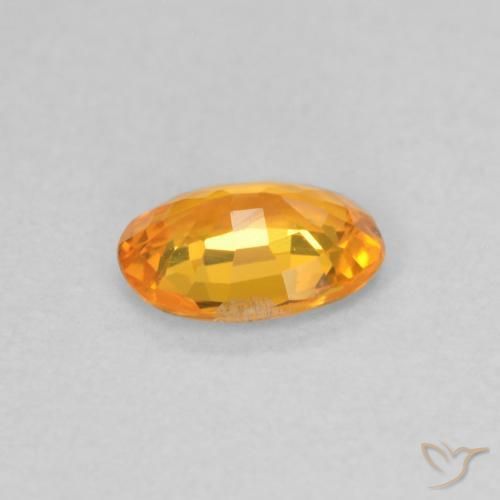 Saphir Orange vif naturelle ovale, 0.48 ct, VS
