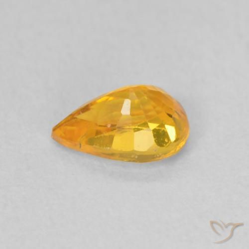 Saphir Orange vif naturelle En forme de poire, 0.60 ct, VS