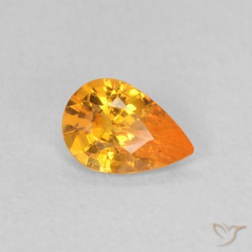 0.44ct Naturel Orange vif Saphir, En forme de poire, VS