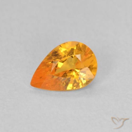 Saphir Orange vif naturelle En forme de poire, 0.44 ct, VS