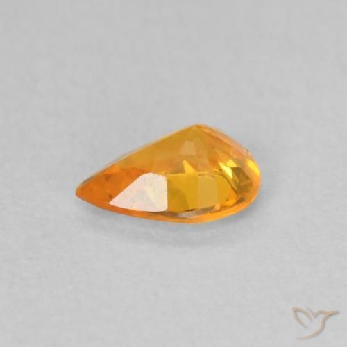 Saphir Orange vif naturelle En forme de poire, 0.44 ct, VS