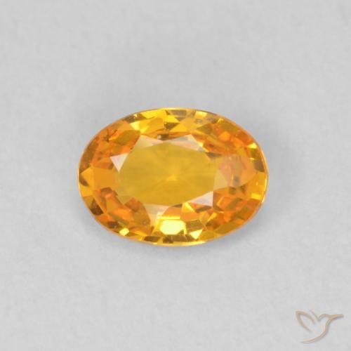 Saphir Orange vif naturelle ovale, 0.52 ct, VS