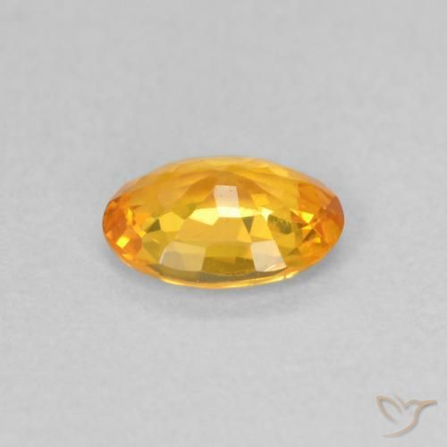 Saphir Orange vif naturelle ovale, 0.52 ct, VS
