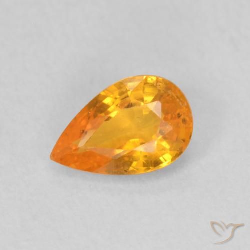 0.54ct Naturel Orange moyen Saphir, En forme de poire, VS