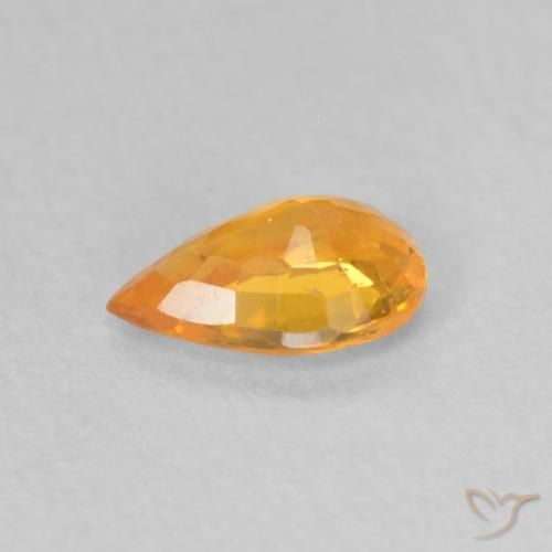 Saphir Orange moyen naturelle En forme de poire, 0.54 ct, VS