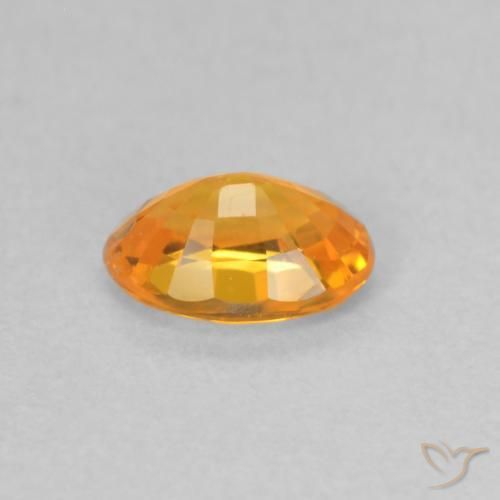 Saphir Abricot orange naturelle ovale, 0.59 ct, VS